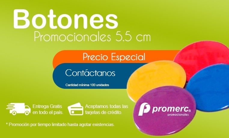 Botones Publicitarios 5.5 cm Promerc